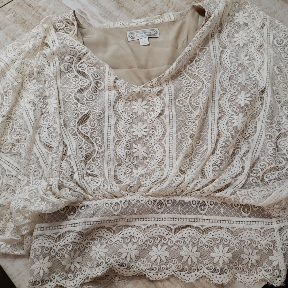 Beyond Vintage lace blouse with camisole